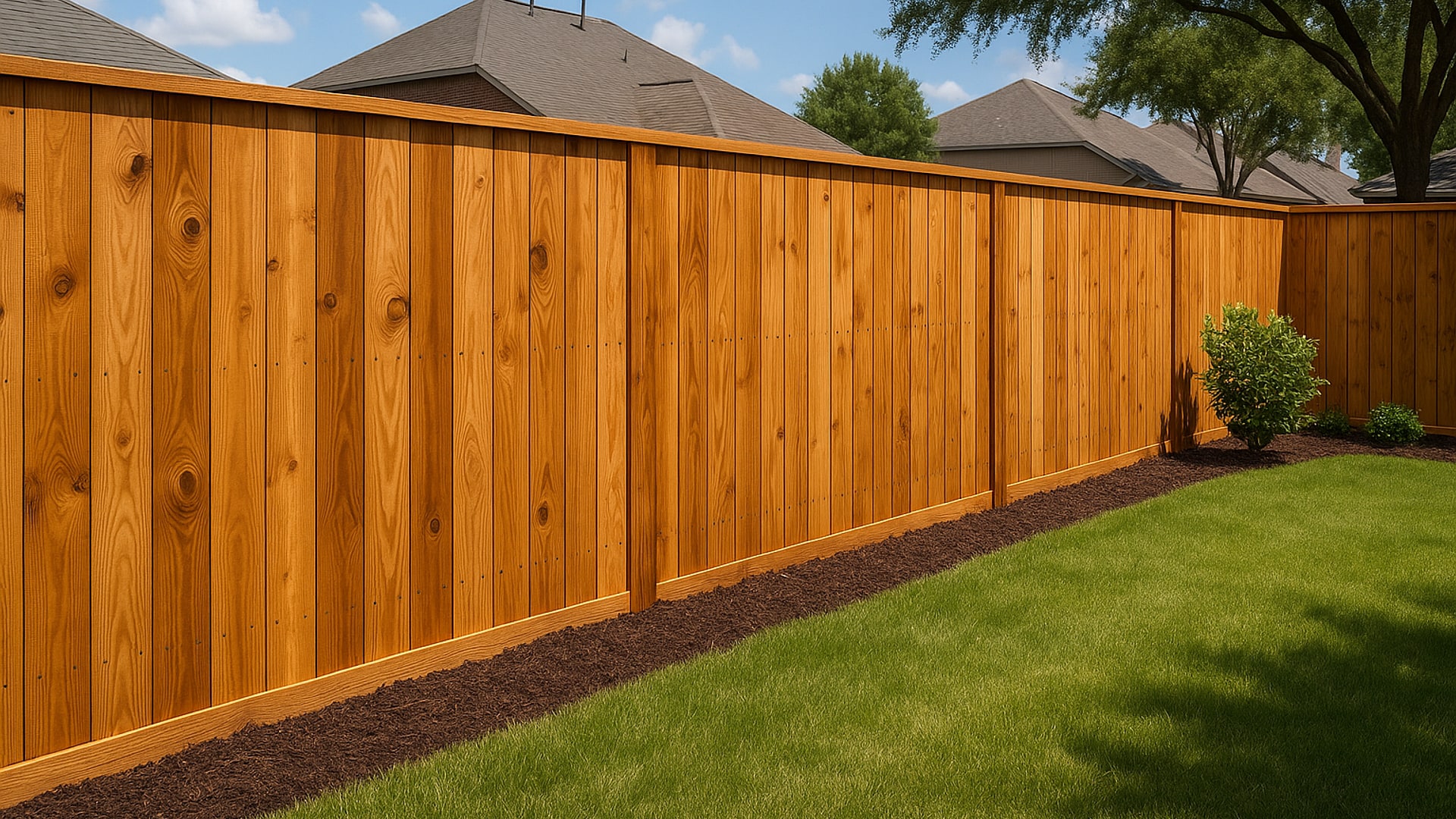 Cedar fence in Atascocita, TX backyard