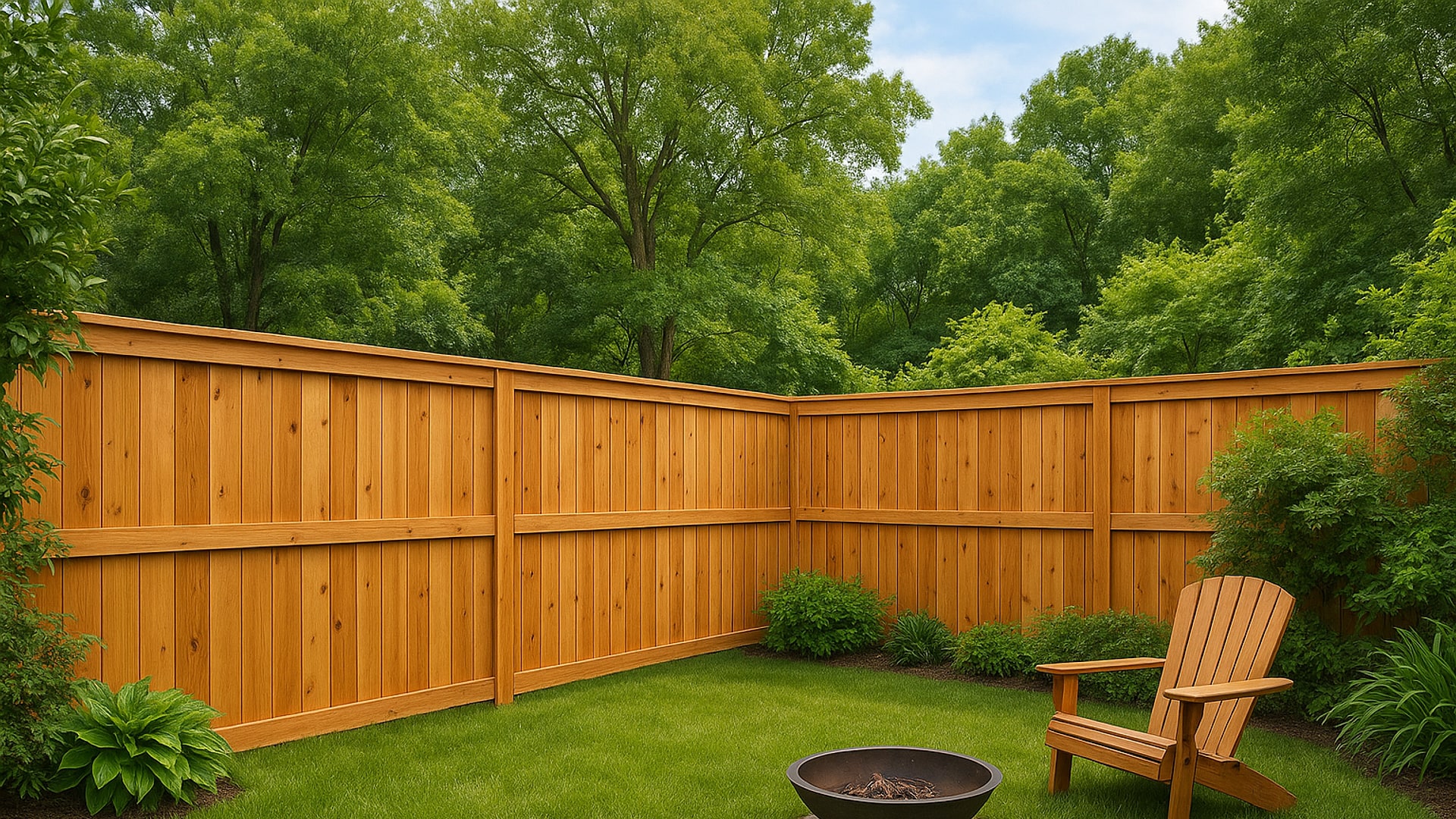 Cedar fence installed in a residential home in Crosby, TX