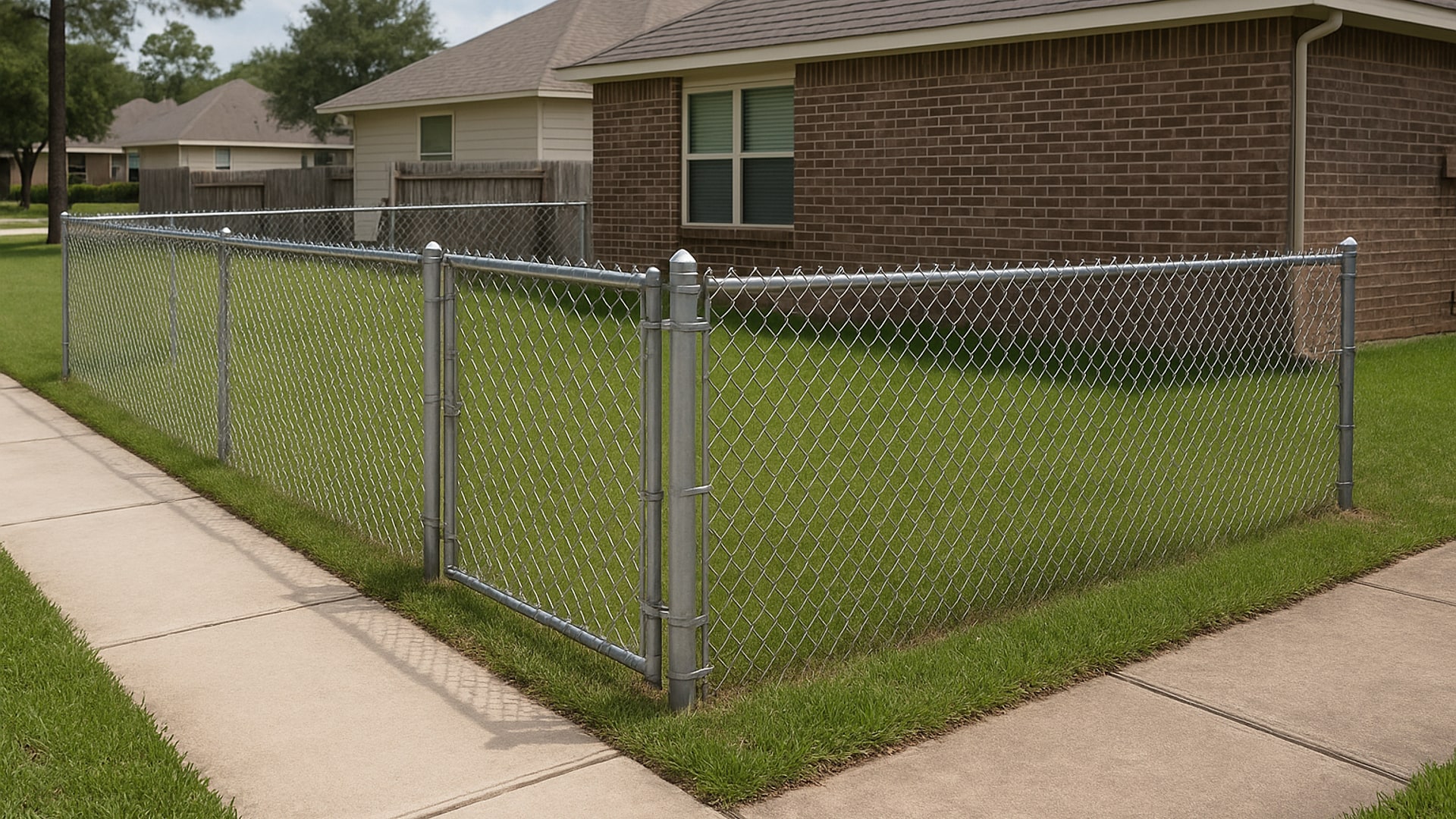 Chain link fence installation in Conroe, TX
